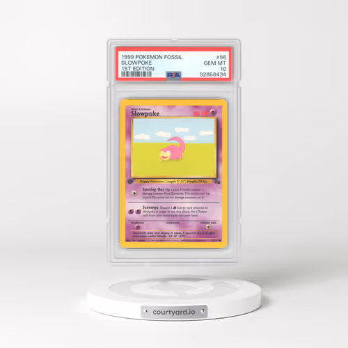 1999 Fossil #55 Slowpoke - 1st Edition (PSA 10 GEM MINT)