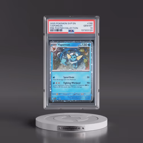 2025 Pokémon Svp EN-SV Black Star Promo #168 Vaporeon - Prismatic Evolutions Poster Collection (PSA