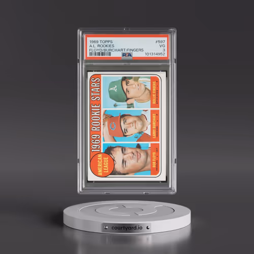 1969 Topps #597 A.L. Rookies - Floyd/Burchart/Fingers (PSA 3 VG)