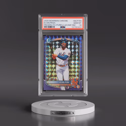 2025 Bowman Chrome Prospects #BCP155 Elian Pena - Purple Geometric (PSA 10 GEM MINT)