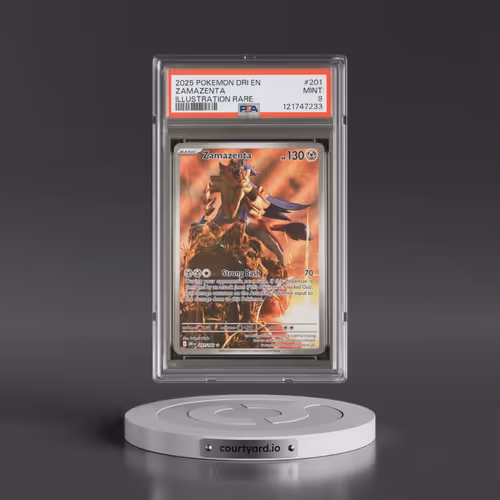 2025 Pokémon Dri EN-Destined Rivals #201 Zamazenta - Illustration Rare (PSA 9 MINT)