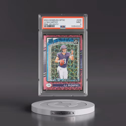 2024 Panini Donruss Optic #235 JJ McCarthy - Pink Velocity (PSA 9 MINT)