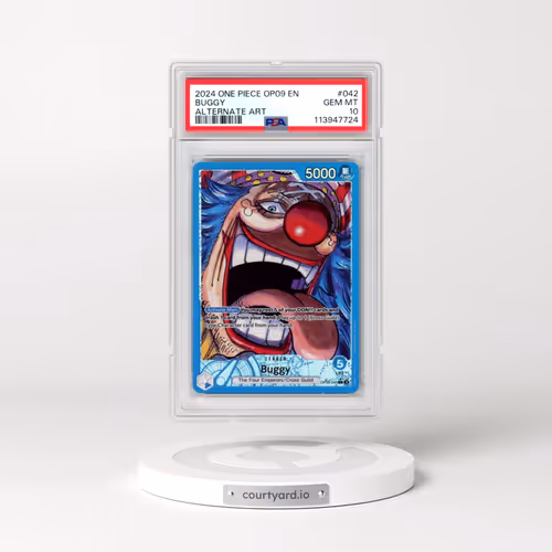 2024 One Piece OP09-Emperors in the New World #042 Buggy - Alternate Art (PSA 10 GEM MINT)