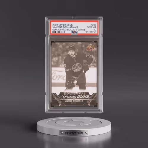 2023 Upper Deck UD Canvas #C95 Vincent Desharnais - Black & White (PSA 10 GEM MINT)
