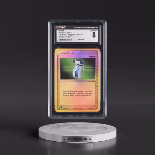 2003 EX Ruby & Sapphire (2003 Copyright, w/ "e" Symbol) #91/109 Potion - Reverse Holo (CGC 8 NM-MT)