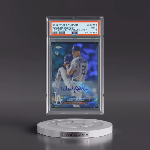 2018 Topps Chrome Update #HMT19 Walker Buehler - Autograph-Refractor (PSA 9 MINT)