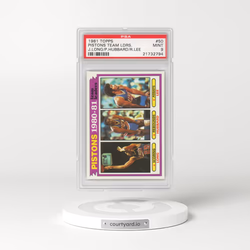 1981 Topps #50 Pistons Team Leaders - J.Long/P.Hubbard/R.Lee (PSA 9 MINT)