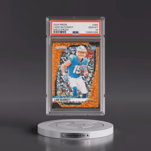 2024 Panini Prizm #365 Ladd McConkey - Disco Prizm (PSA 10 GEM MINT)