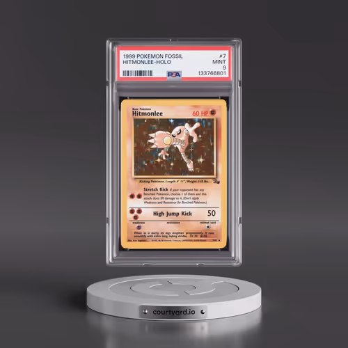 1999 Pokémon Fossil #7 Hitmonlee - Holo (PSA 9 MINT)