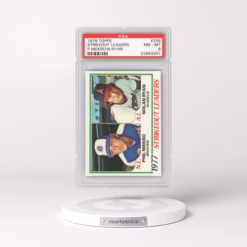 1978 Topps #206 Strikeout Leaders - P.Niekro/N.Ryan (PSA 8 NM-MT)