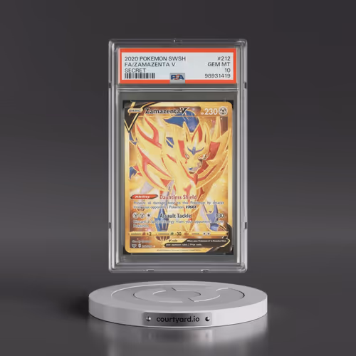 2020 Pokémon Sword & Shield #212 Zamazenta V - Holo Full Art Secret (PSA 10 GEM MINT)