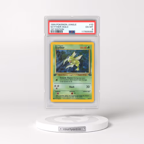1999 Pokémon Jungle #10 Scyther - 1st Edition Holo (PSA 6 EX-MT)