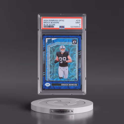 2024 Panini Donruss Optic #215 Brock Bowers - Blue Scope (PSA 9 MINT)