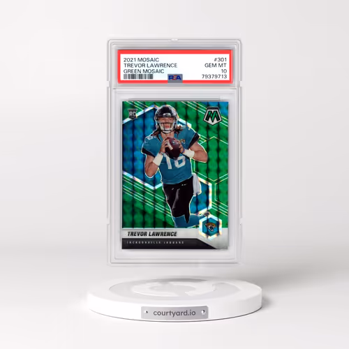 2021 Panini Mosaic #301 Trevor Lawrence - Green Mosaic (PSA 10 GEM MINT)