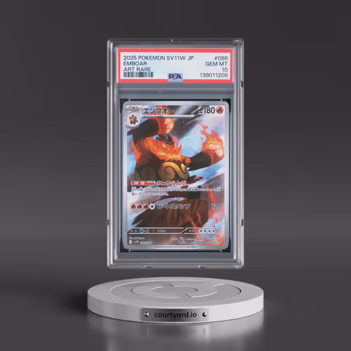 2025 Pokémon Sv11w-White Flare #098 Emboar - Art Rare (PSA 10 GEM MINT)