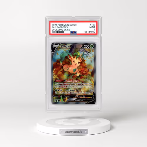 2021 Pokémon Sword & Shield Evolving Skies #167 Leafeon V - Holo Full Art (PSA 9 MINT)