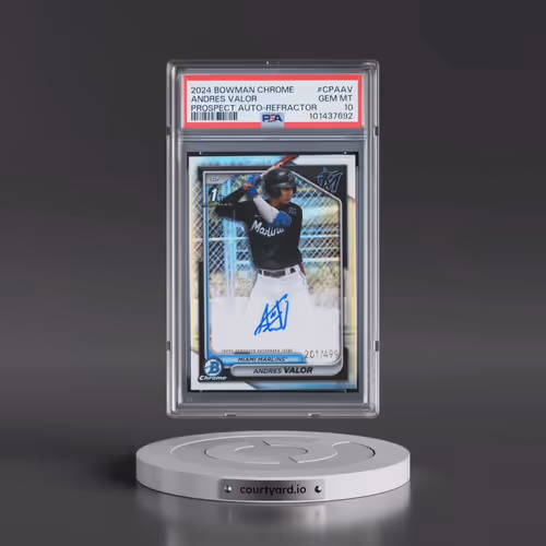 2024 Bowman Chrome Prospect Autographs #CPAAV Andres Valor - Refractor (PSA 10 GEM MINT)