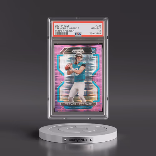 2021 Panini Prizm #331 Trevor Lawrence - Purple Pulsar (PSA 10 GEM MINT)