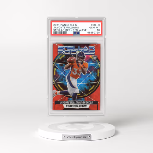 2021 Panini Rookies & Stars Stellar Rookies #SR-9 Javonte Williams - Red Wave (PSA 10 GEM MINT)