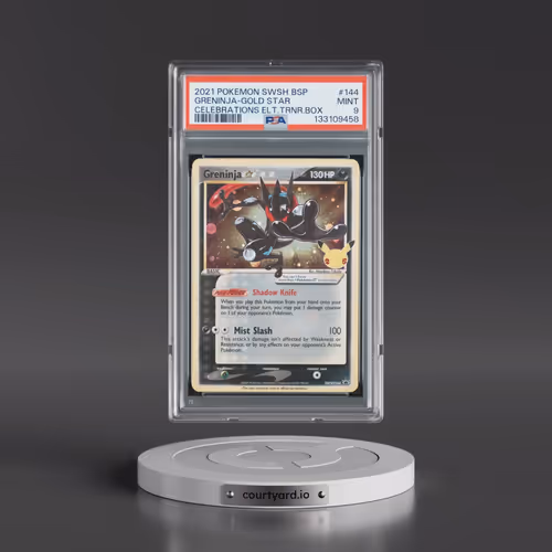 2021 Pokémon Swsh Black Star Promo #144 Greninja-Gold Star - Celebrations Elite Trainer Box (PSA 9 M
