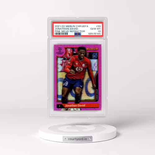 2021-2022 Topps Merlin Chrome UEFA League #99 Jonathan David - Pink Mojo Refractor (PSA 10 GEM MINT)