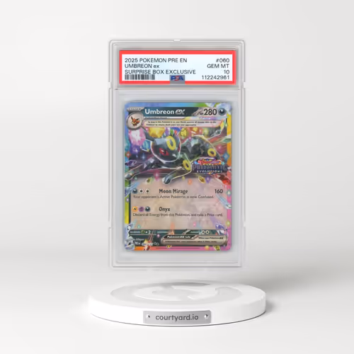 2025 Pokémon Pre EN-Prismatic Evolutions #060 Umbreon EX - Holo Surprise Box Exclusive (PSA 10 GEM M