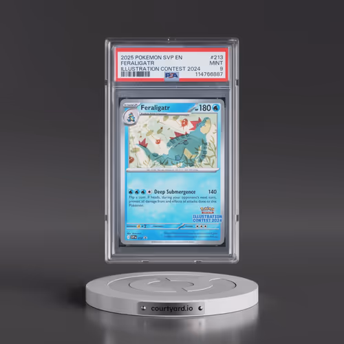 2025 Pokémon Svp EN-SV Black Star Promo #213 Feraligatr - Illustration Contest 2024 (PSA 9 MINT)