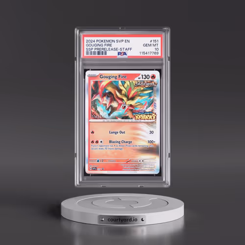2024 Pokémon Svp EN-SV Black Star Promo #151 Gouging Fire - Surging Sparks Prerelease-Staff (PSA 10