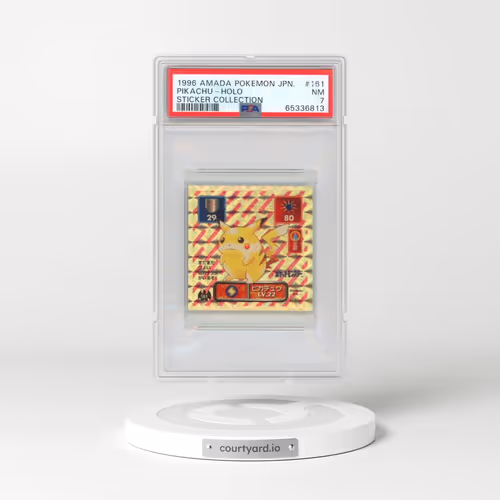 1996 Amada Pokémon Sticker Collection #161 Pikachu - Holo (PSA 7 NM)