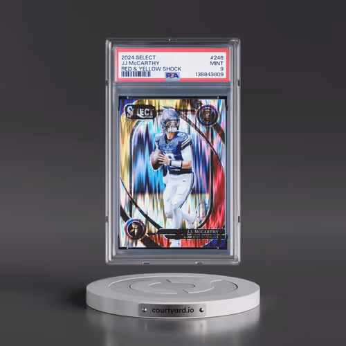 2024 Panini Select #246 JJ McCarthy - Red & Yellow Shock (PSA 9 MINT)