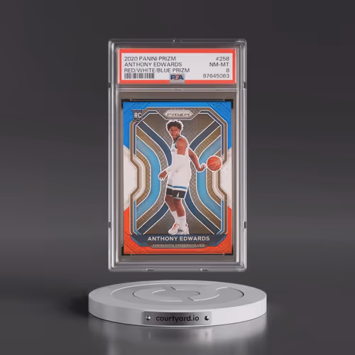 2020 Panini Prizm #258 Anthony Edwards - Red/White/Blue Prizm (PSA 8 NM-MT)