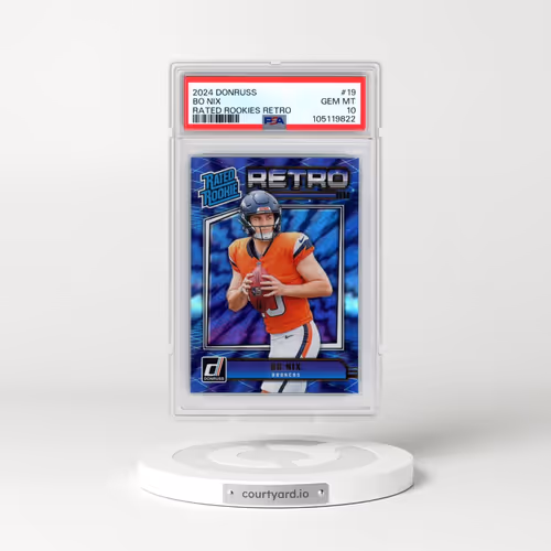 2024 Panini Donruss Rated Rookies Retro #19 Bo Nix (PSA 10 GEM MINT)