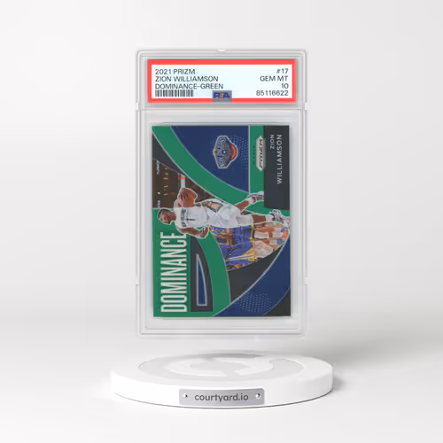 2021 Panini Prizm Dominance #17 Zion Williamson - Green (PSA 10 GEM MINT)