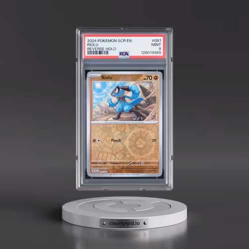2024 Pokémon Scr EN-Stellar Crown #081 Riolu - Reverse Holo (PSA 9 MINT)