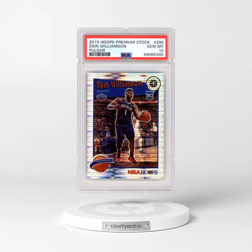 2019 Panini Hoops Premium Stock #296 Zion Williamson - Pulsar (PSA 10 GEM MINT)
