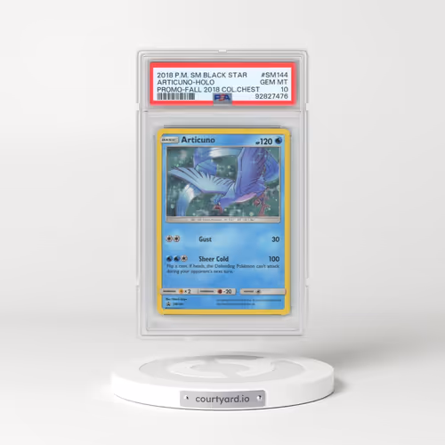 2018 Pokémon SM Black Star Promo #SM144 Articuno - Holo Fall 2018 Collector Chest (PSA 10 GEM MINT)
