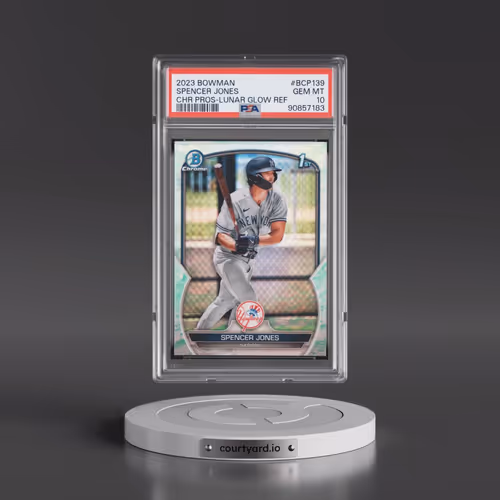 2023 Bowman Chrome Prospects #BCP139 Spencer Jones - Lunar Glow Refractor (PSA 10 GEM MINT)