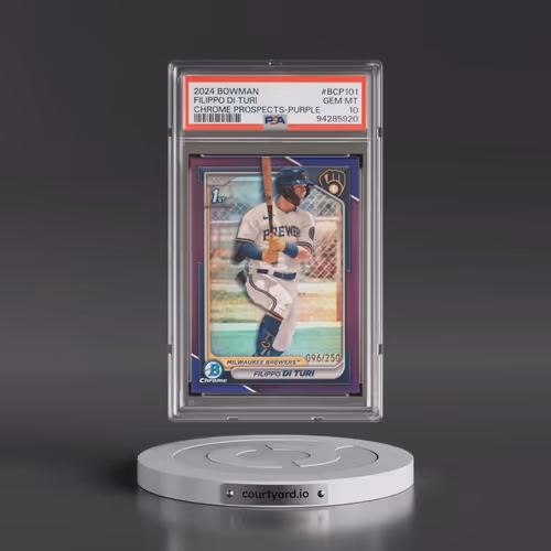 2024 Bowman Chrome Prospects #BCP101 Filippo DI Turi - Purple Refractor (PSA 10 GEM MINT)