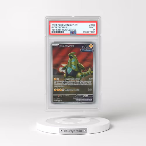 2024 Pokémon Svp EN-SV Black Star Promo #098 Iron Thorns - Temporal Forces Elite Trainer Box-Iron Leaves (PSA 9 MINT)