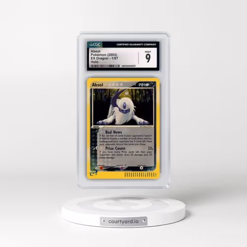 2003 EX Dragon (2003 Copyright, w/ "e" Symbol) #1/97 Absol - Holo (CGC 9 MINT)