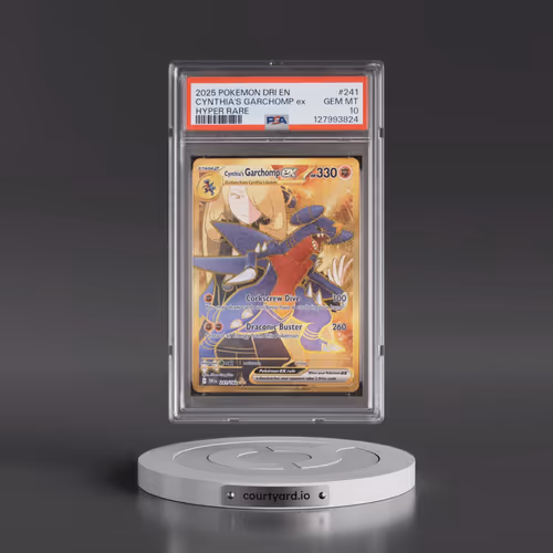 2025 Pokémon Dri EN-Destined Rivals #241 Cynthia's Garchomp EX - Holo Hyper Rare (PSA 10 GEM MINT)