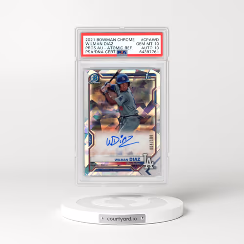 2021 Bowman Chrome Prospect Autographs #CPAWD Wilman Diaz - Atomic Refractor (PSA 10 GEM MINT)