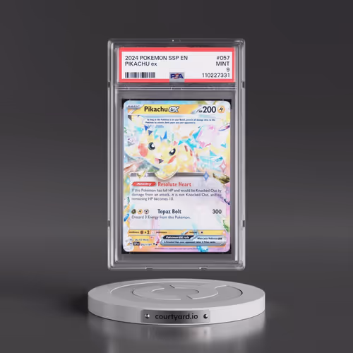 2024 Pokémon Ssp EN-Surging Sparks #057 Pikachu EX - Holo (PSA 9 MINT)