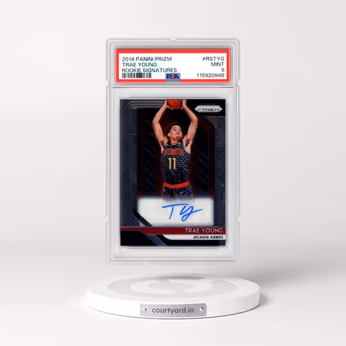 2018 Panini Prizm Rookie Signatures #RSTYG Trae Young (PSA 9 MINT)