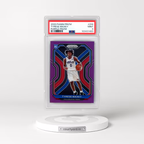 2020 Panini Prizm #256 Tyrese Maxey - Purple Prizm (PSA 9 MINT)