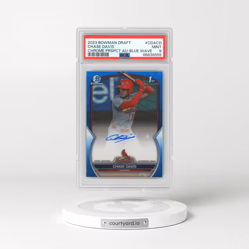 2023 Bowman Draft Chrome Prospect Autograph #CDACD Chase Davis - Blue Wave (PSA 9 MINT)