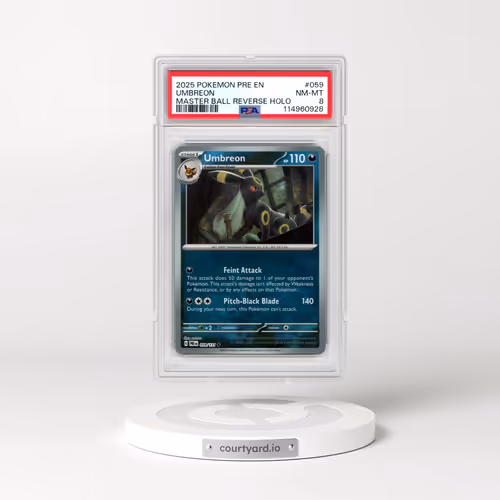 2025 Pokémon Pre EN-Prismatic Evolutions #059 Umbreon - Reverse Holo Master Ball (PSA 8 NM-MT)