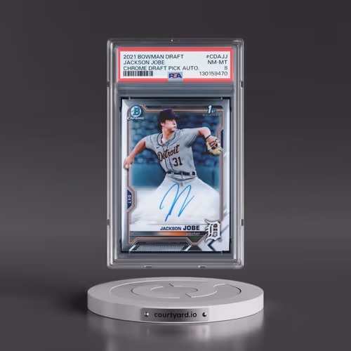 2021 Bowman Draft Chrome Draft Pick Autographs #CDAJJ Jackson Jobe (PSA 8 NM-MT)