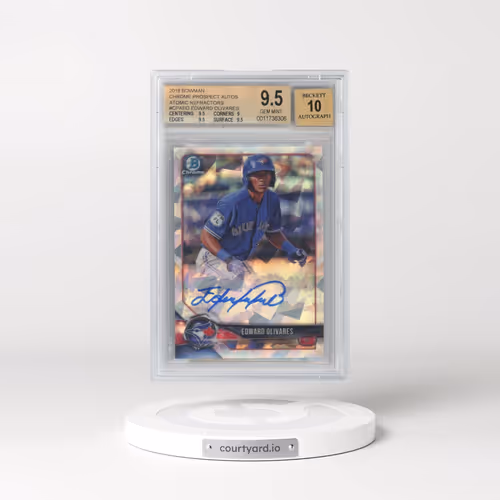 2018 Bowman Chrome Prospect Autographs Atomic Refractors #CPAEO Edward Olivares (BGS 9.5 GEM MINT)