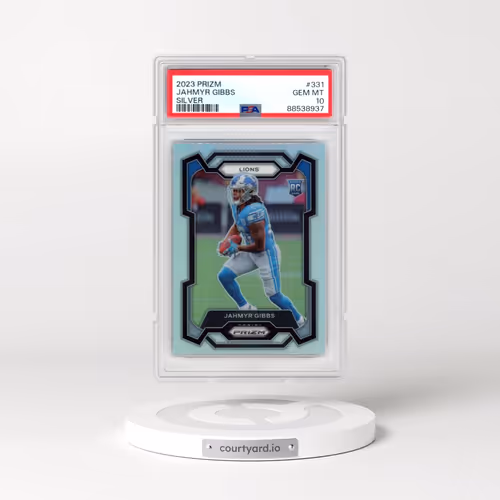 2023 Panini Prizm #331 Jahmyr Gibbs - Silver Prizm (PSA 10 GEM MINT)